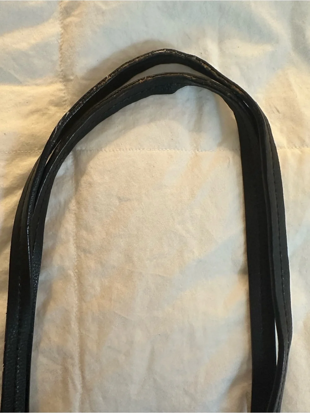 Lauren Ralph Lauren Black Leather Tote with Drawstring Detail